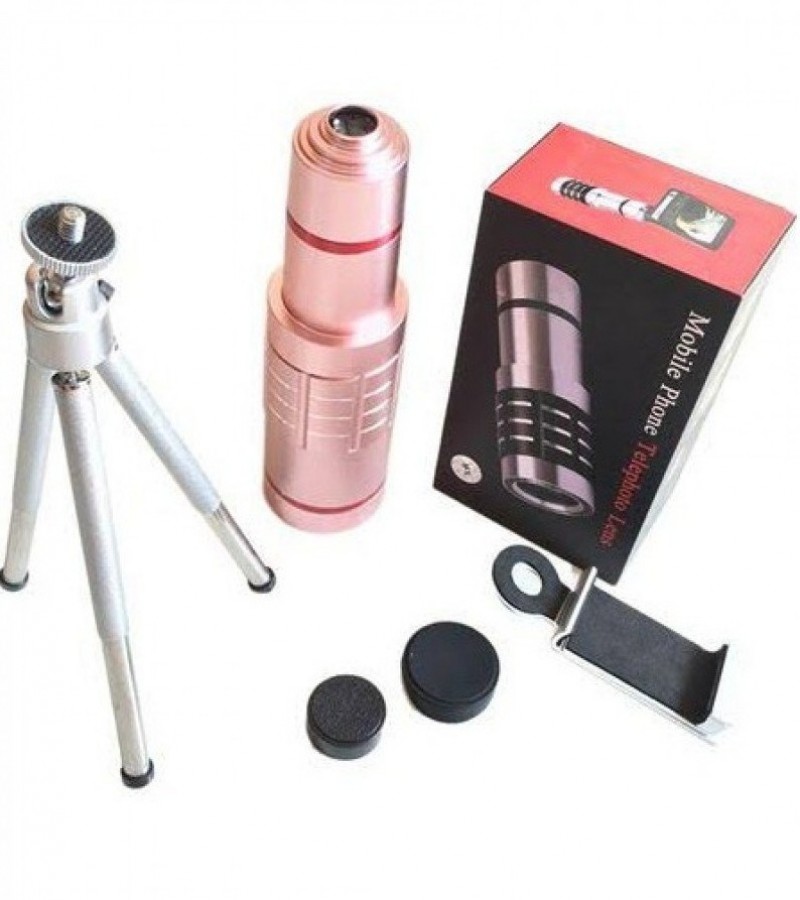 18X Mobile Phone Lens Telescope Camera Telephoto Lens for Smartphones - Rose Gold