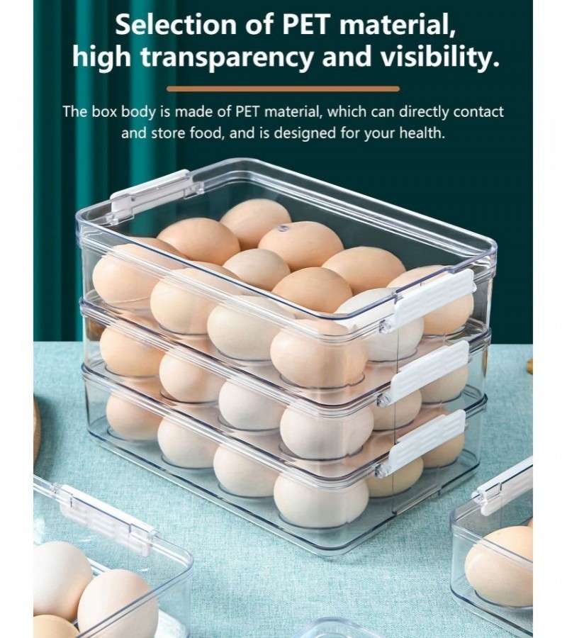 1Pc Egg Storage Holder Box 12 Grid Acrylic Tray Refrigerator Eggs Organizer