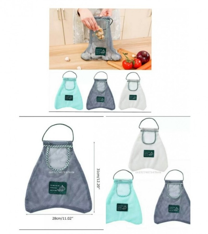 1Pcs Reusable Shopping Bag Grocery Vegetable Hanging Bag Home Kitchen Storage Organizer - Multi