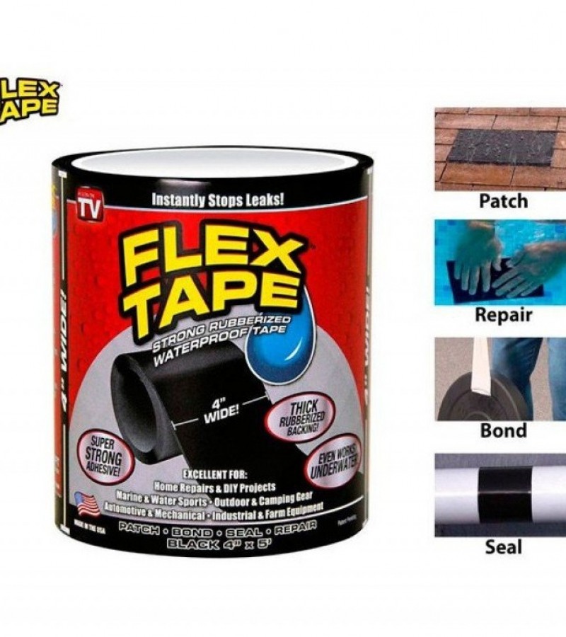 4 x 5' Flex Tape Rubberized Patch Bond Super Strong Rubberized