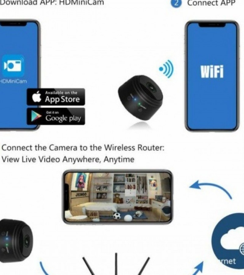A9 1080p Hd Magnetic Wifi Mini Camera With Hdsf App