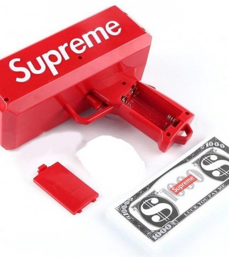 Cash Cannon Spray Money_Gun Money Rain Toy _Spit_ Banknotes_ Gun_ Red Best Gift