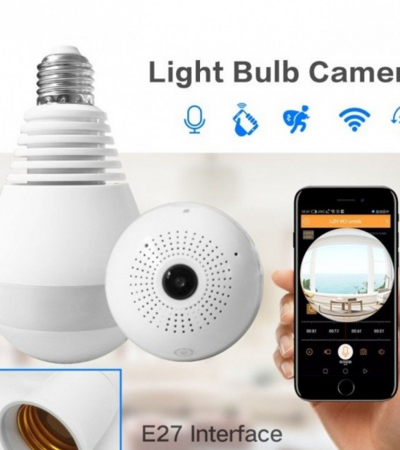 IP WIRELSS PANORAMIC BULB CAMERA 960P HD