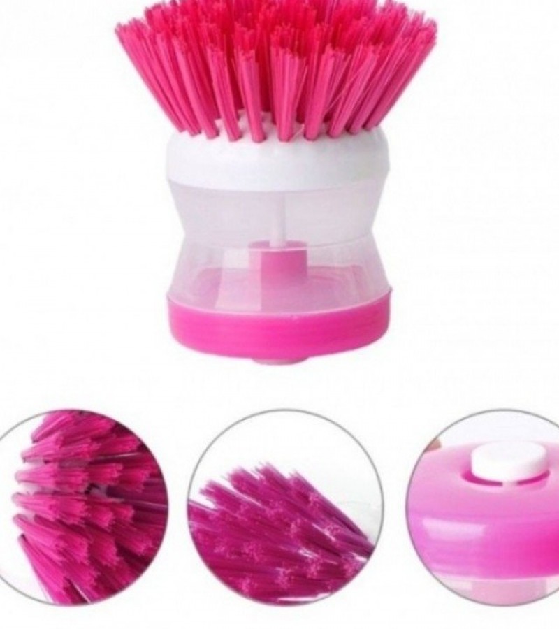 Kitchen Wash Tool Pot Dish Plastic Brush with Washing Up Liquid Soap Dispenser