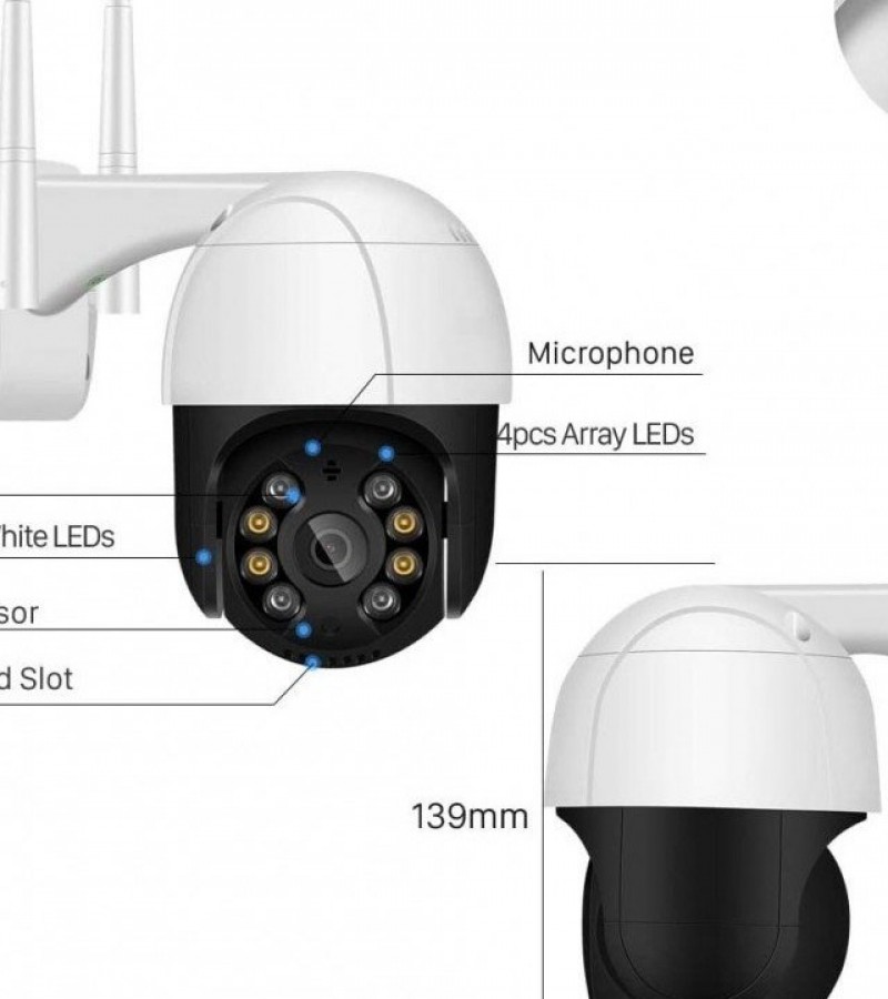 MINI WIFI PTZ DOME COLOR VISION MOTION DETECTION CAMERA 2MP 1080P HD