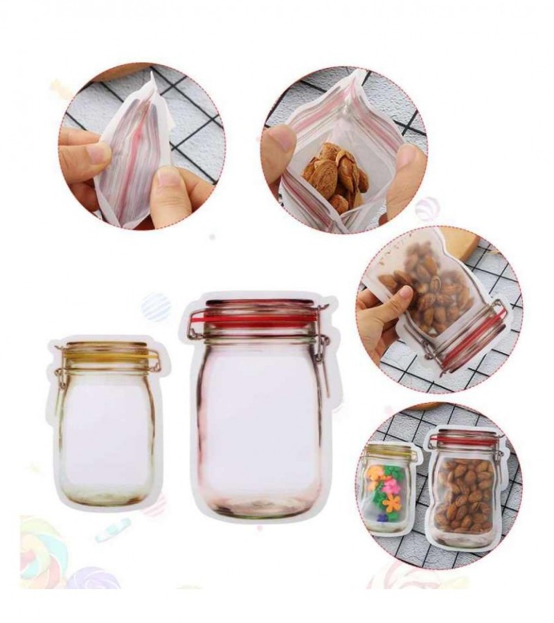 no brand Reusable Jar Bags Ziplock Bag Airtight - Pack of 3