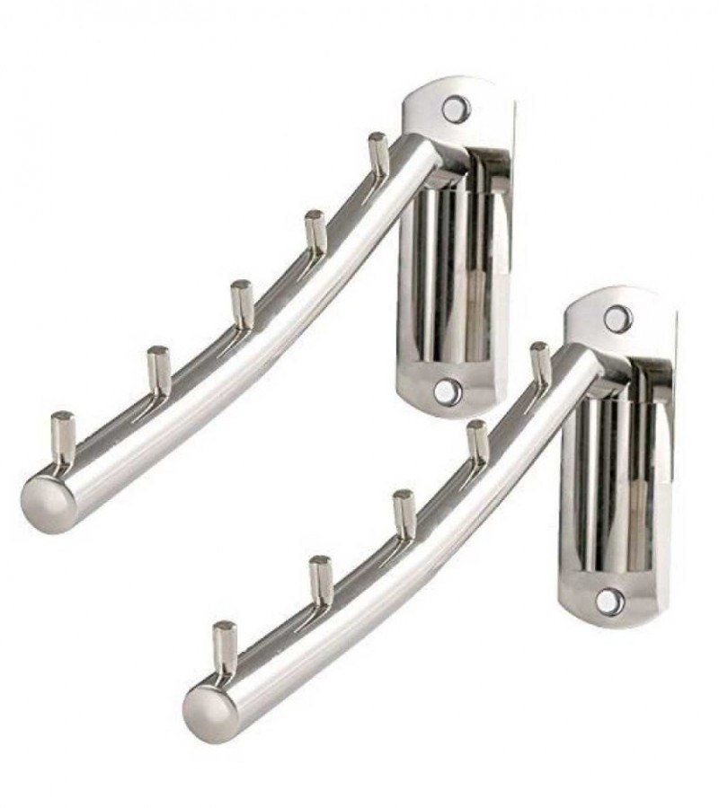 Pack of 2 - Stainless Steel Wall Cloth Hanger