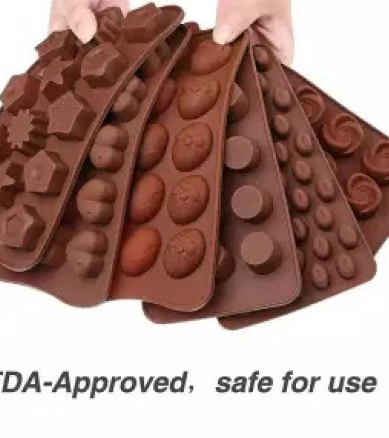 Pack of 3 - Random Design DIY Silicone Multi Cavities Chocolate