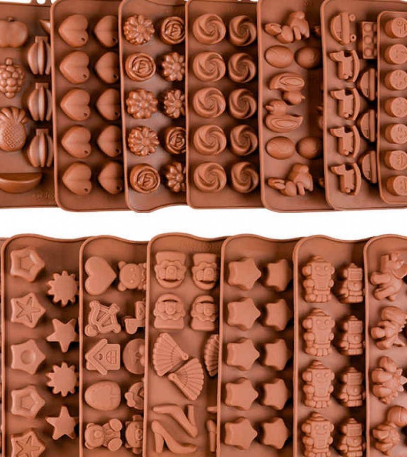 Pack of 3 - Random Design DIY Silicone Multi Cavities Chocolate