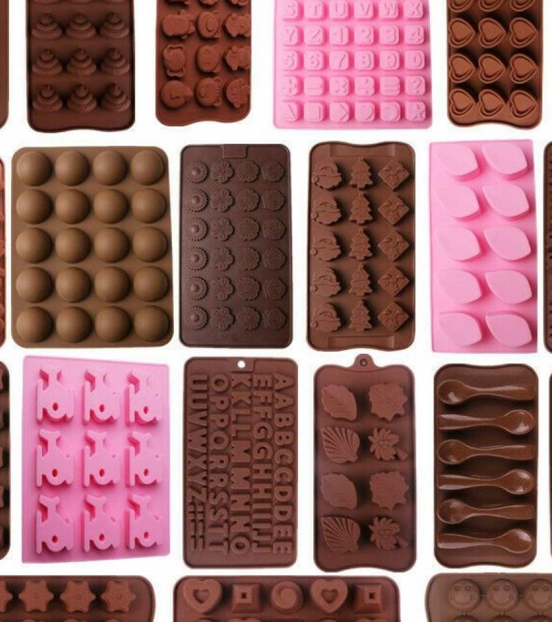Pack of 3 - Random Design DIY Silicone Multi Cavities Chocolate