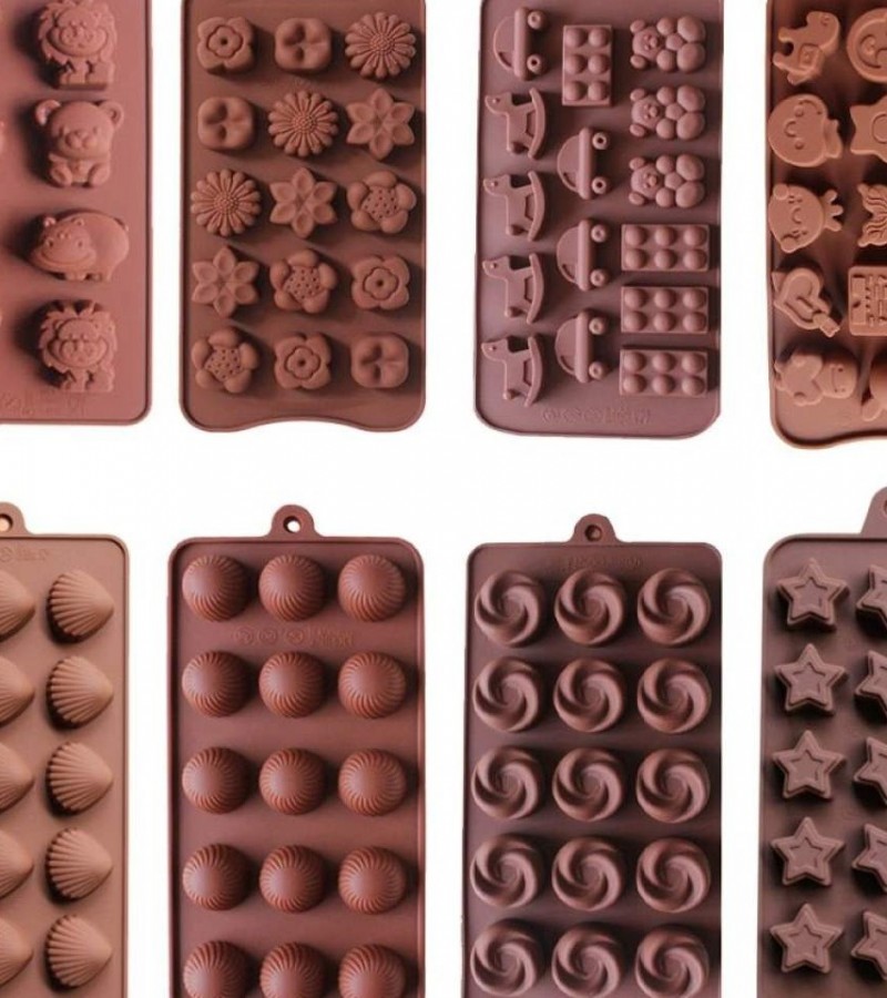 Pack of 3 - Random Design DIY Silicone Multi Cavities Chocolate