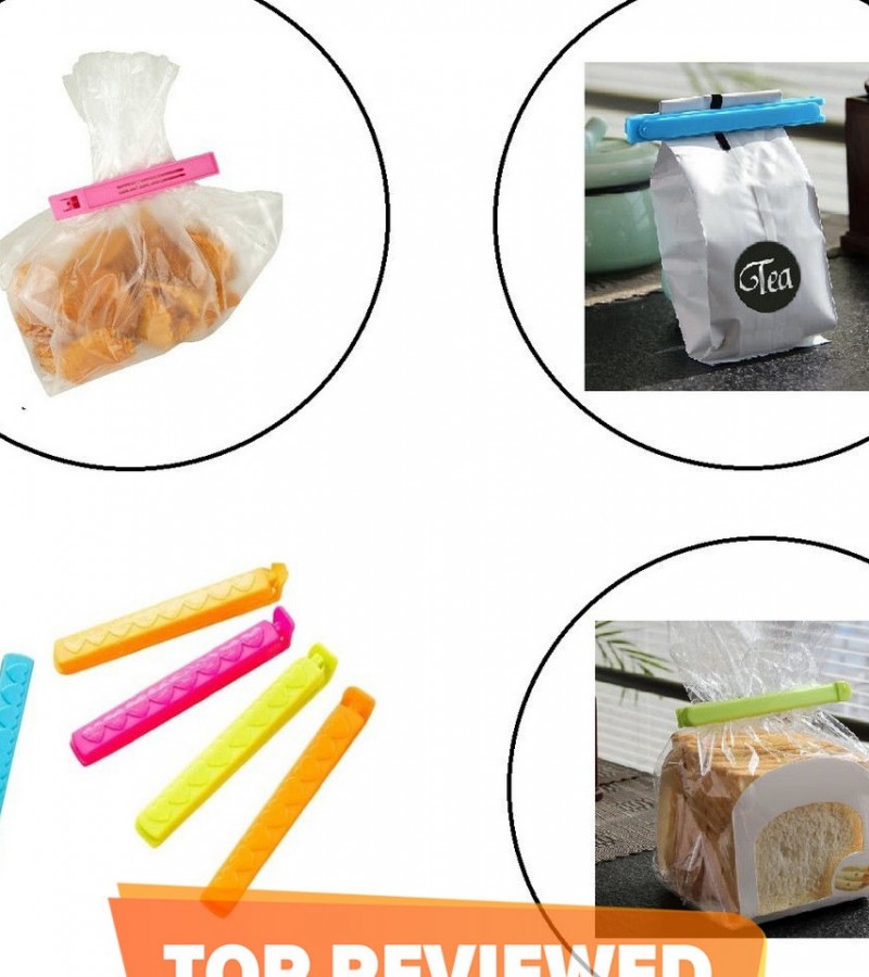 Pack of 5 - Multicolor Reusable Plastic Food Snack
