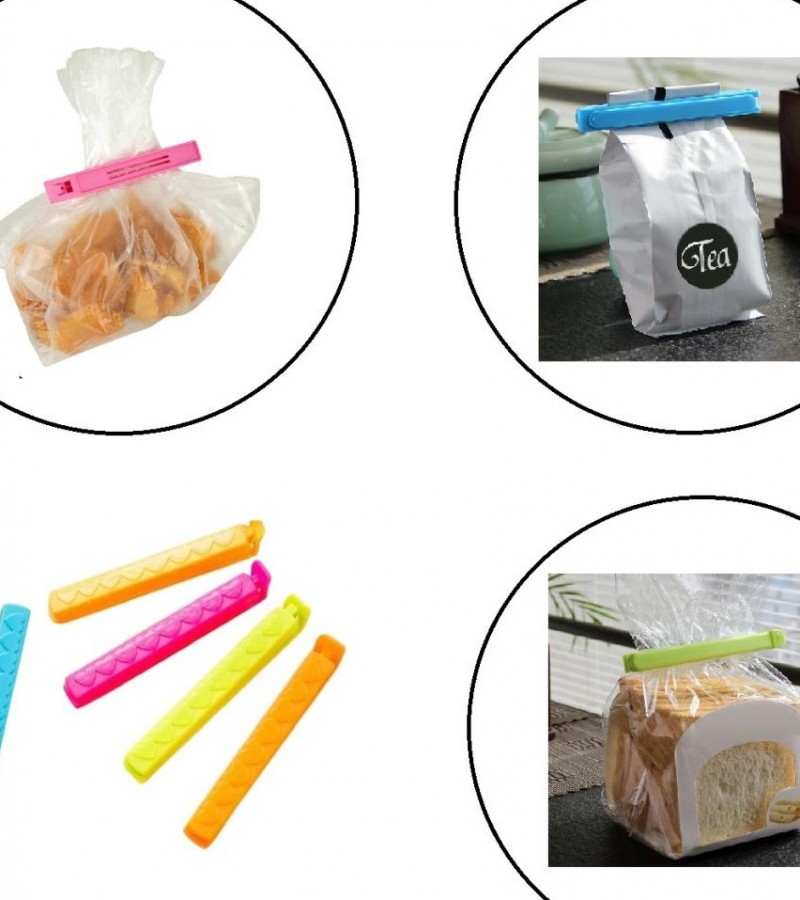Pack of 5 - Multicolor Reusable Plastic Food Snack