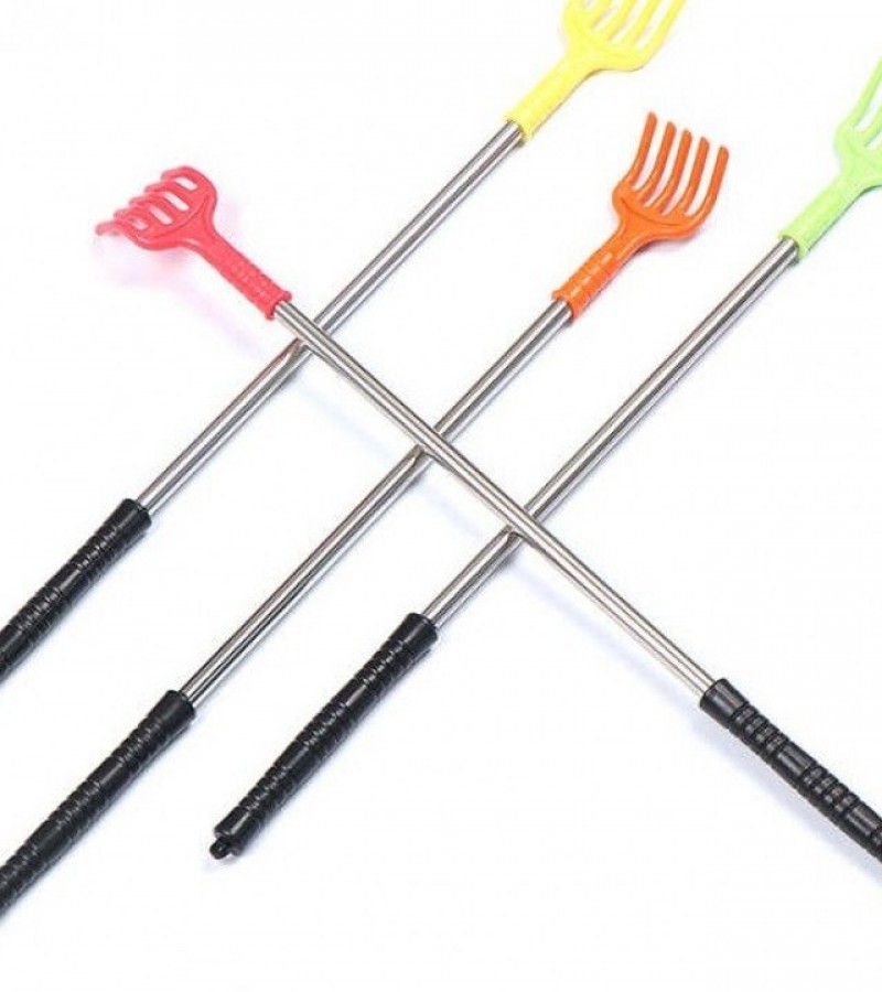 Plastic Head Metal Back Scratcher Stick Massager