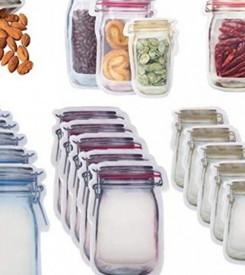 Reusable Jar Bags Ziplock Bag Airtight - Pack of 3