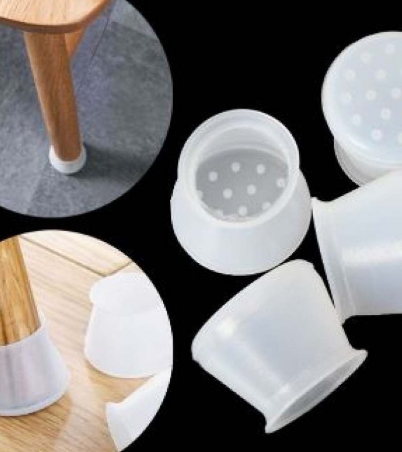 Set of 4 - Random Color Silicone Chair Leg Caps Feet