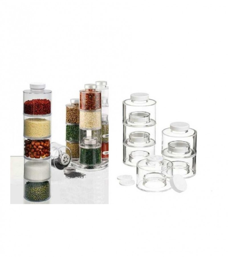 Spice Tower Self Stacking Spice-Bottles, Set of 6