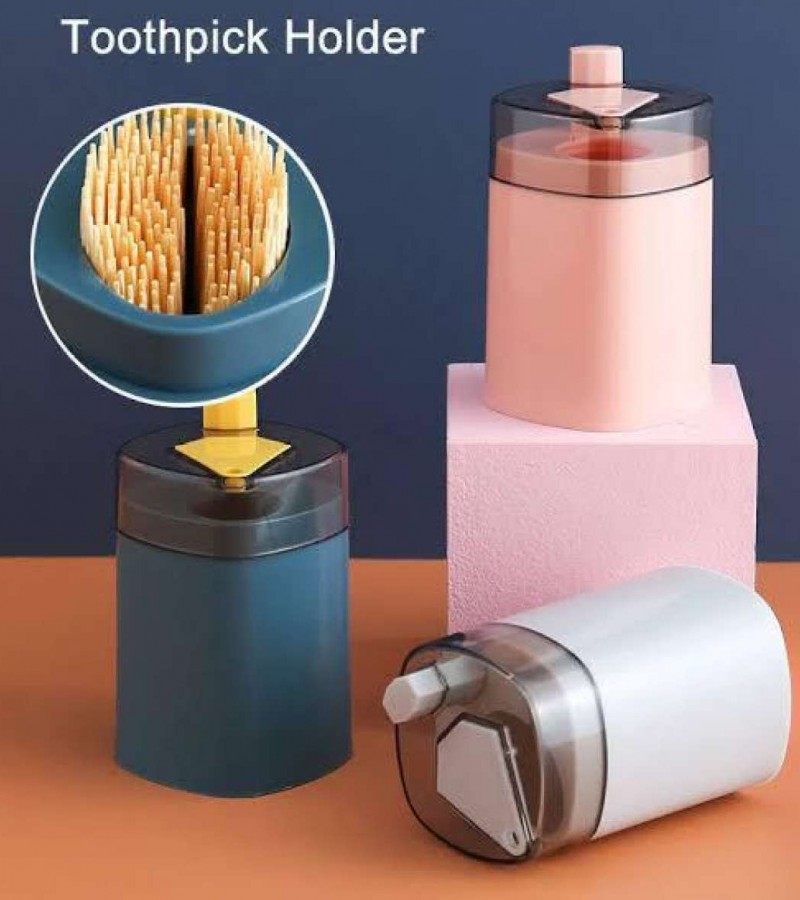 Toothpicks Holder Dispenser, Pop-Up Automatic Tooth Pick Holder Dispenser, Toothpick Storage Box