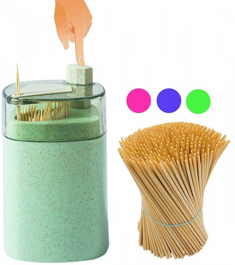 Toothpicks Holder Dispenser, Pop-Up Automatic Tooth Pick Holder Dispenser, Toothpick Storage Box
