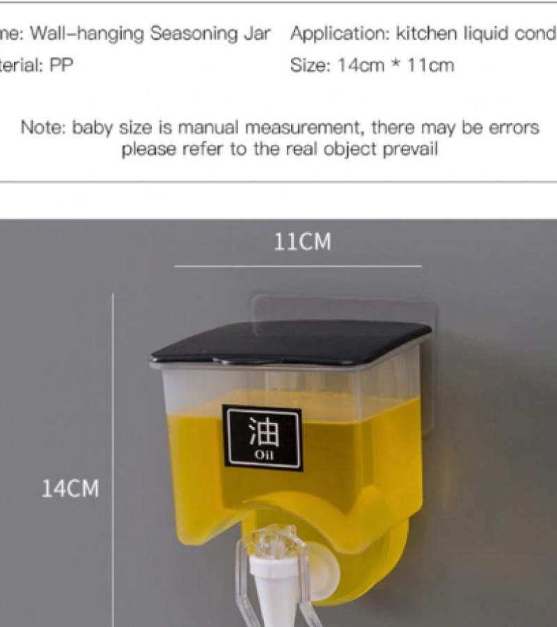 Wall-Mounted Self Adhesive Oil Pot Transparent Liquid